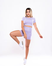 Load image into Gallery viewer, Seamless Fashion Short Sleeve Crop Top &quot;Lilac&quot;
