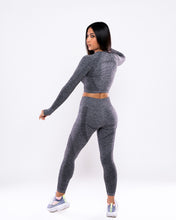Load image into Gallery viewer, Seamless Fashion Long Sleeve Crop Top &quot; Gray&quot;
