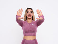 Load image into Gallery viewer, Seamless Fashion Long Sleeve Crop Top &quot;Pink&quot;

